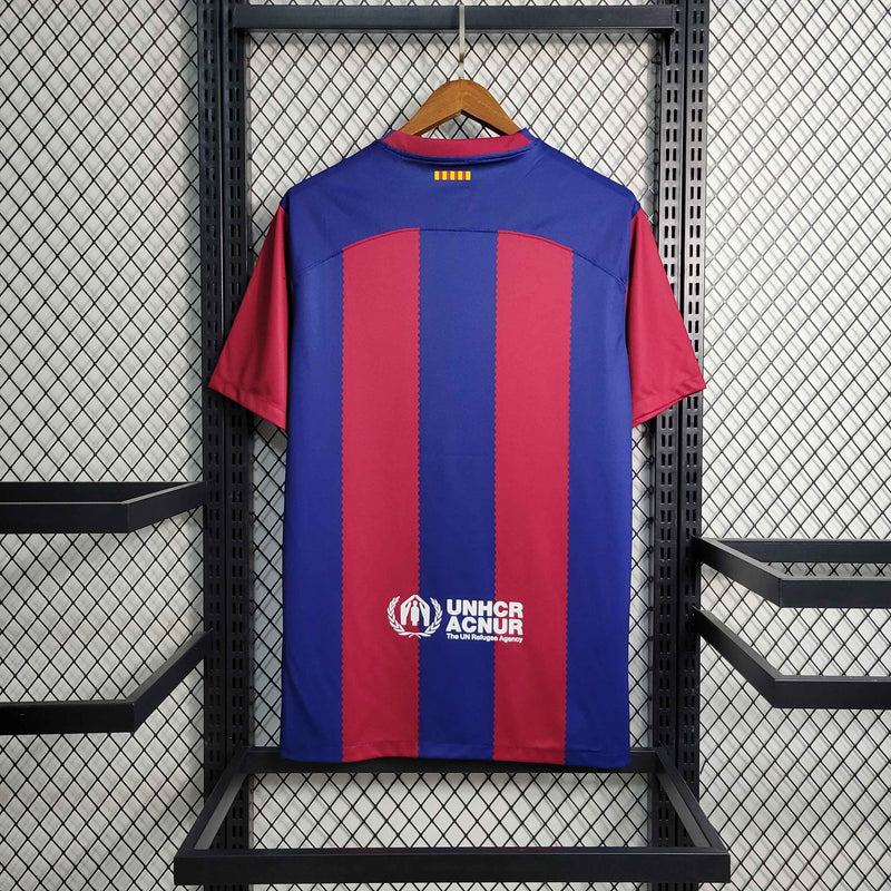 Camisa Barcelona I 23/24 - Torcedor Nike - Azul e Grená