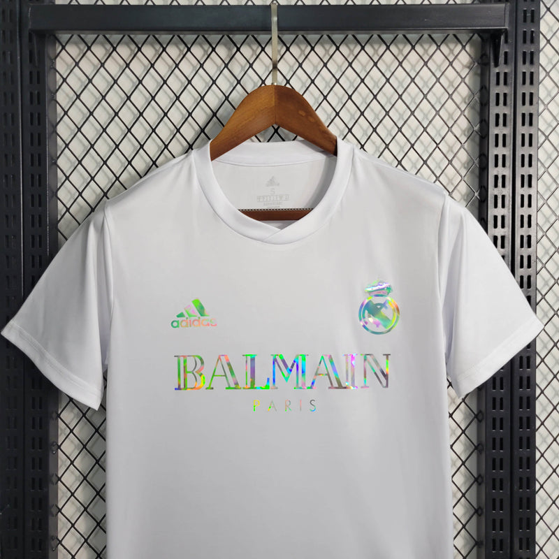 Camisa Real Madrid 23/24 - Edição Especial Balmain - Branca