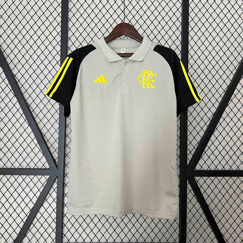 Camisa Flamengo 24/25 - Treino Adidas - Cinza e Preta
