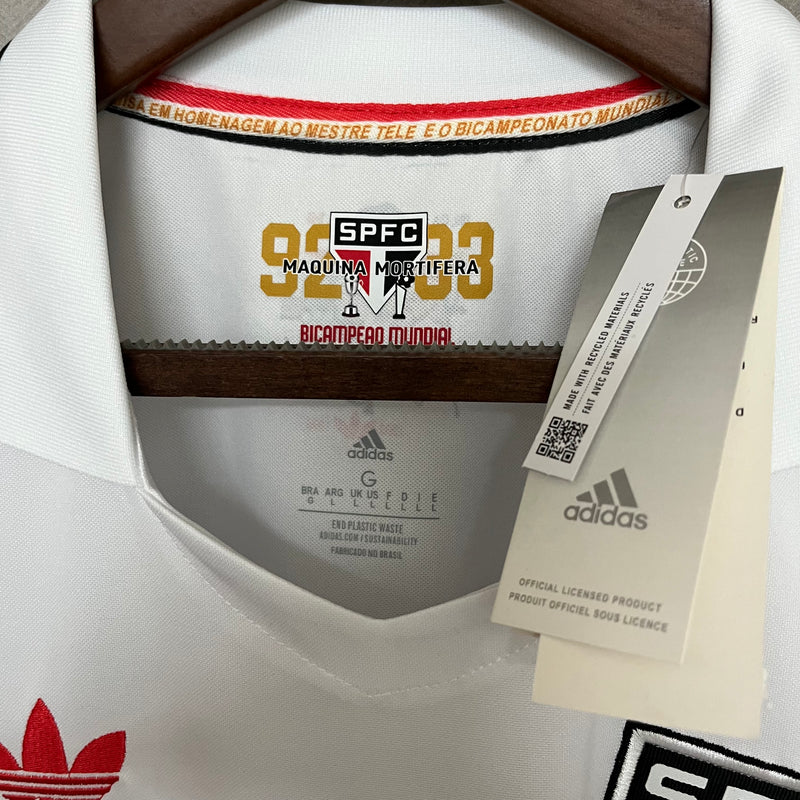 Retrô Camisa São Paulo 92/93 - Torcedor Adidas - Branca e Preta