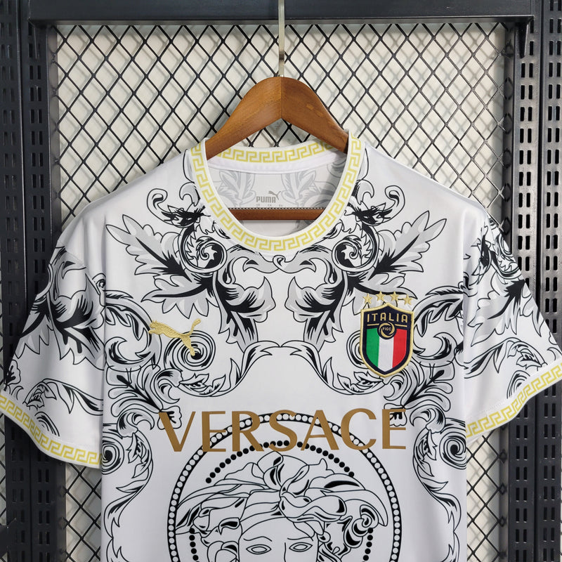 Camisa Seleção Itália Versace 23/24 - Edição Especial Puma - Branca