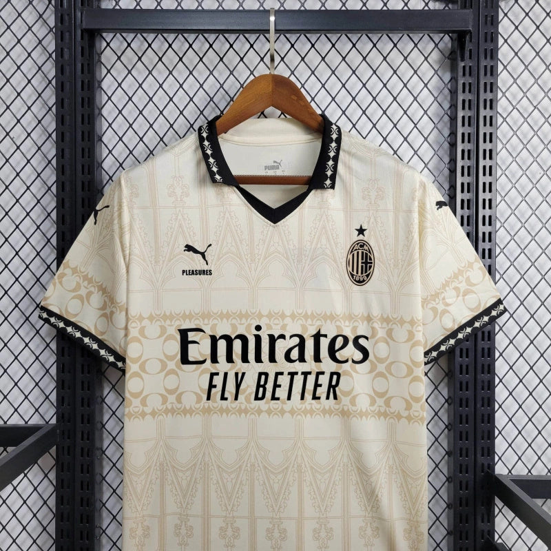 Camisa AC Milan Pleasures 23/24 - Torcedor Puma - Bege