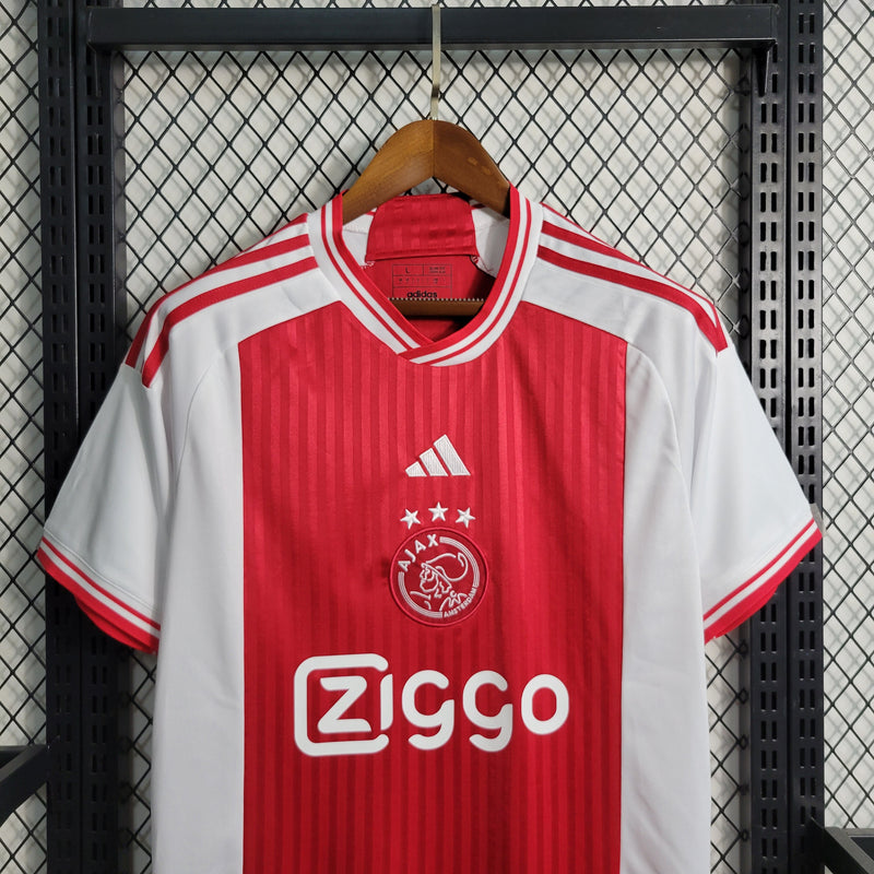 Camisa Ajax I 23/24 - Torcedor Adidas - Branca e Vermelha