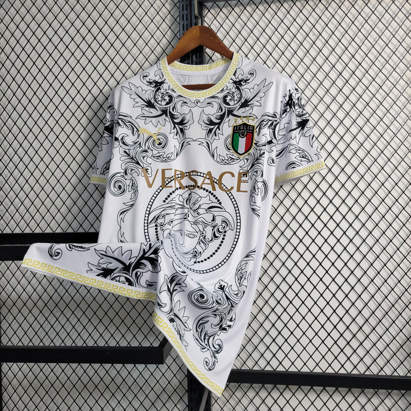 Camisa Seleção Itália Versace 23/24 - Edição Especial Puma - Branca