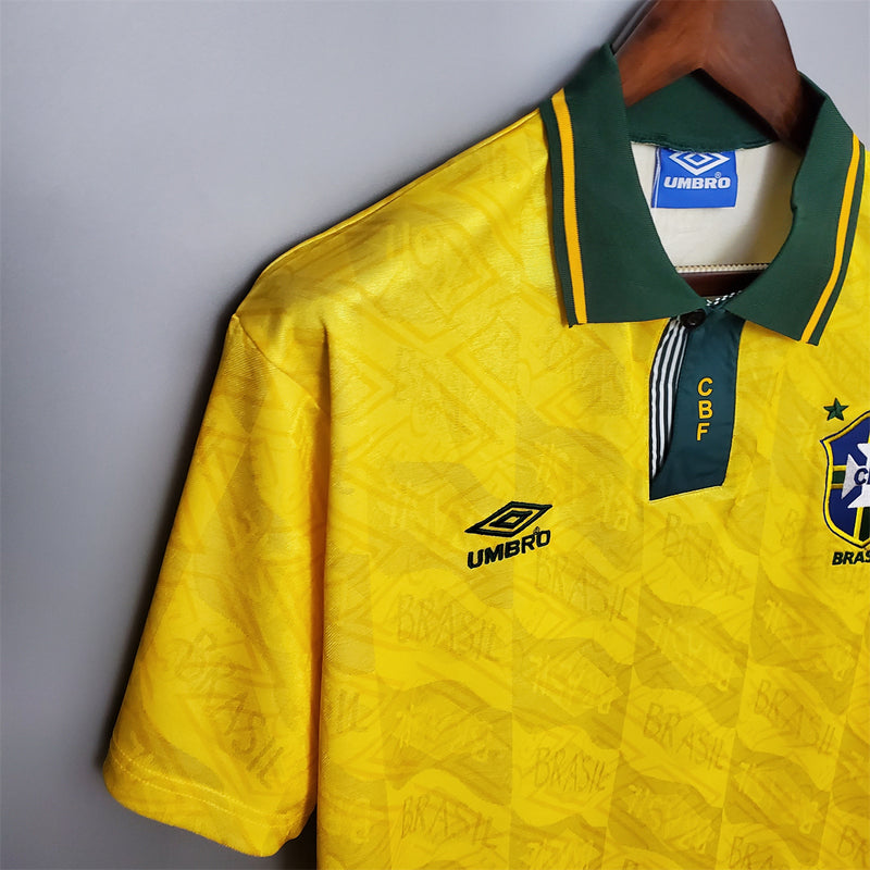 Retrô Camisa Seleção Brasileira I 1992 - Torcedor Umbro - Amarela