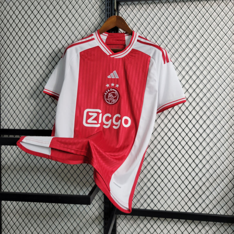 Camisa Ajax I 23/24 - Torcedor Adidas - Branca e Vermelha