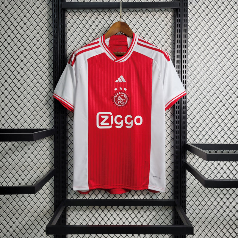 Camisa Ajax I 23/24 - Torcedor Adidas - Branca e Vermelha