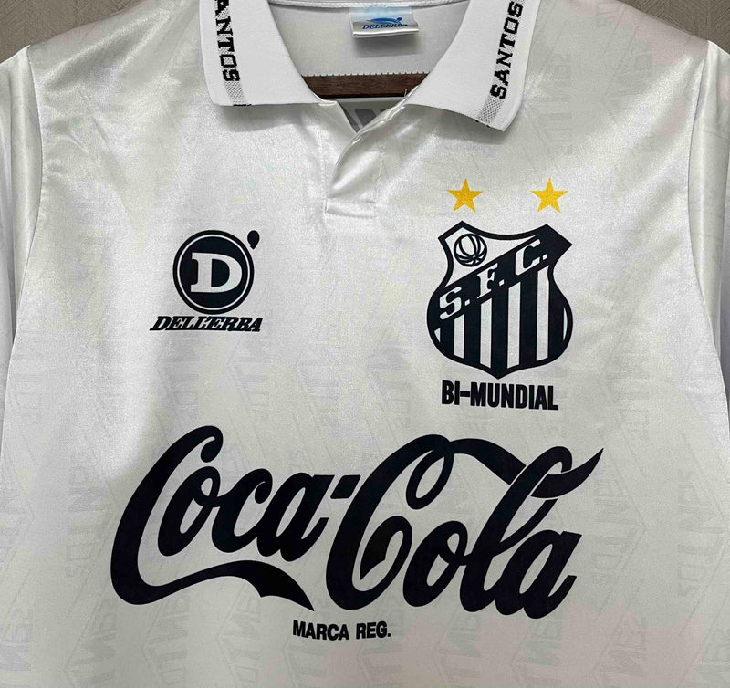 Retrô Camisa Santos 93/94 - Torcedor Dellerba - Branca