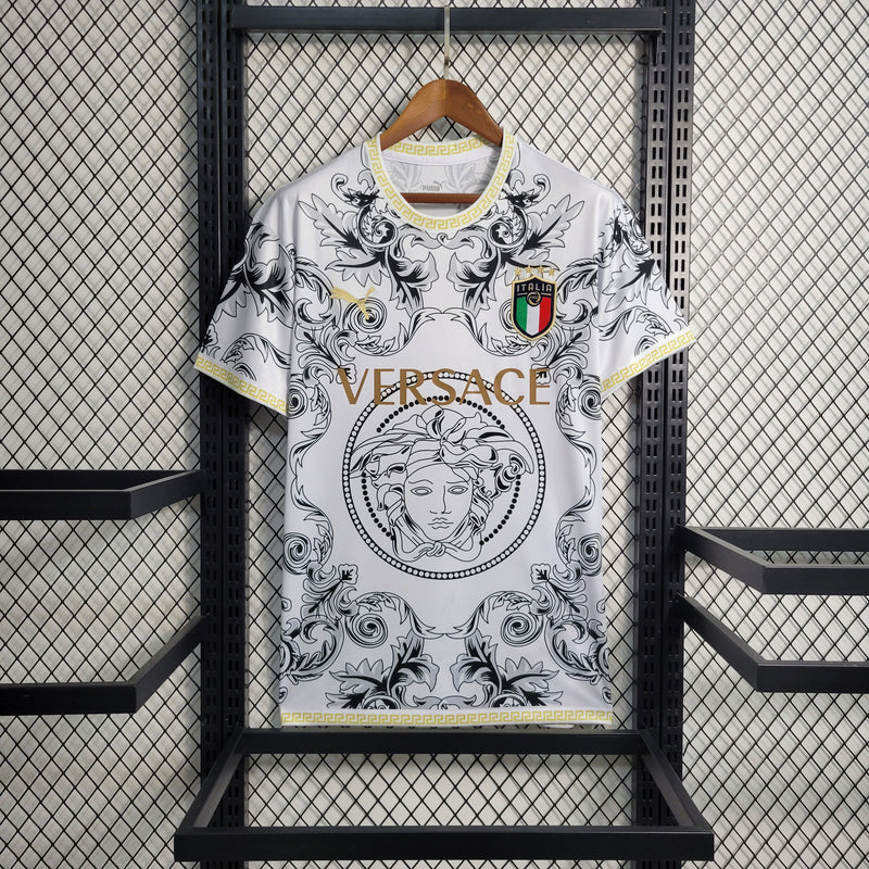 Camisa Seleção Itália Versace 23/24 - Edição Especial Puma - Branca