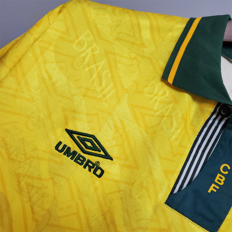 Retrô Camisa Seleção Brasileira I 1992 - Torcedor Umbro - Amarela